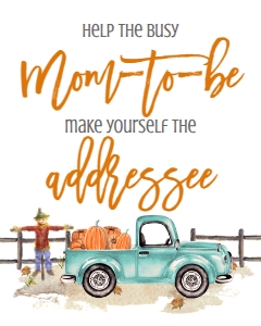 BSS Mint Truck Pumpkin Addressee Sign: BSS Mint Pumpkin Truck Welcome Sign 8x10