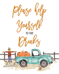 BSS Mint Truck Pumpkin Drinks Sign: BSS Mint Pumpkin Truck Welcome Sign 8x10