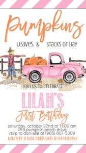 Birthday Pumpkin Truck Phone Light Pink: Birthday Light Pink Pumpkin Truck