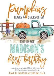 Birthday Pumpkin Truck Mint: Birthday Pumpkin Truck Mint