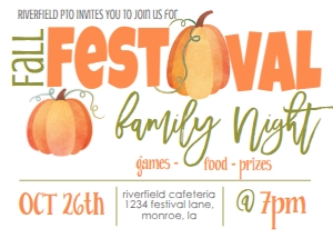 Fall Festival School Flyer: Fall Festival School Flyer