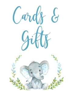 BSS Elephant Blue Cards and Gifts: BSS Blue Elephant Welcome Sign 18x24