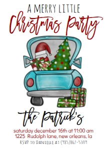 Christmas Party Aqua Truck Invitation: Christmas Party Aqua Truck Invitation