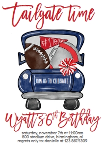 Birthday Football Truck Navy Red: Birthday Football Truck Navy Red