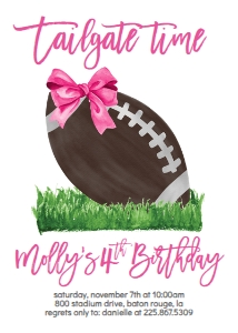 Birthday Football Pink Bow: Birthday Football Pink Bow