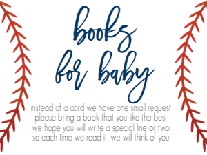 Baby Shower Baseball Book Card design preview