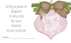Baby Shower Burlap Pink Ornament Diaper Raffle: Baby Shower Christmas Burlap Pink Ornament Invitation