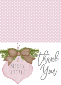Thank You Burlap Ornament Pink White: Baby Shower Christmas Burlap Pink Ornament Invitation