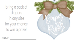 Baby Shower Christmas Burlap Blue Ornament Diaper Raffle: Baby Shower Christmas Burlap Blue Ornament Invitation