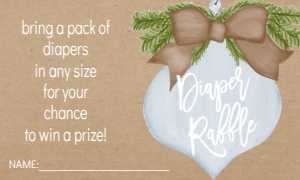 Baby Shower Christmas Kraft Burlap Blue Ornament Diaper Raffle: Baby Shower Christmas Kraft Burlap Blue Ornament Invitation