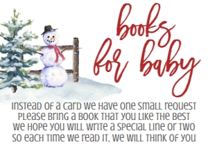 Baby Shower Christmas Snowman Red Truck Book Card: Baby Shower Christmas Red Truck Snowman Invitation 655179429
