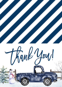 Thank You Christmas Navy Truck Snowflake Thank You: Baby Shower Christmas Navy Truck Snowflake Invitation 655177249