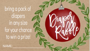 Baby Shower Christmas Kraft Red Ornament Diaper Raffle: Christmas Baby Shower Red Ornament Invitation