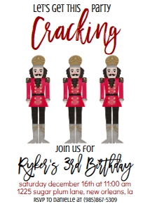 Birthday Christmas Nutcracker Invitation: Birthday Christmas Nutcracker Invitation
