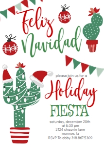 Christmas Feliz Navidad Holiday Fiesta Invitation No SPD: Christmas Feliz Navidad Holiday Fiesta Invitation