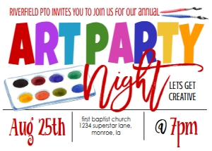 School Art Party School Invite: School Art Party PTO Art Night