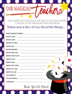 School Teacher Favorite Wishlist Magic Theme design preview