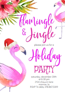 Christmas Party Flamingle and Jingle Invitation design preview
