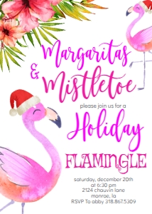 Christmas Flamingle Invitation design preview
