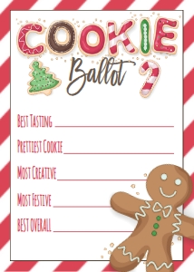 Christmas Cookie Exchange Oh Snap Voting Card Ballot: Christmas Bake Sale Invitation