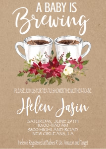 Baby Shower Christmas Brewing Invitation: Baby Shower Christmas Brewing Invitation
