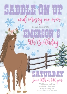 Birthday Horse Winter Snowflake: Birthday Horse Winter Snowflake
