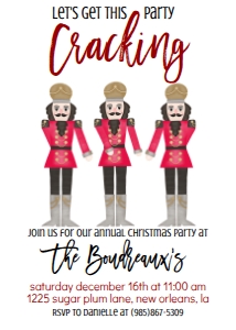 Christmas Nutcracker Floss Party Invitation: Christmas Nutcracker Floss Party Invitation