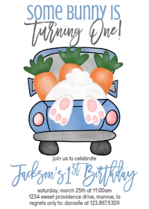 Birthday Bunny Truck blue design preview