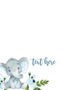 Food Tent Elephant Blue Floral Single: Baby Shower Blue Banner Laurel Elephant Kit 594997875