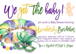 Mardi Gras Baby Shower King Cake: Mardi Gras Baby Shower King Cake