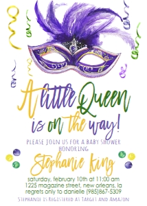 Mardi Gras Baby Shower Queen: Mardi Gras Baby Shower Queen