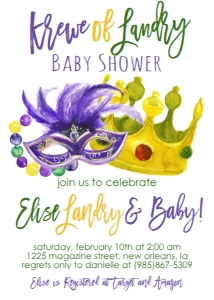 Mardi Gras Krewe Baby Shower: Mardi Gras Krewe Baby Shower