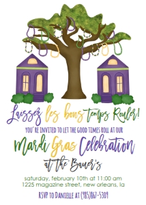 Mardi Gras House Invite: Mardi Gras House Invite