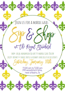 Mardi Gras Sip and shop: Mardi Gras Sip and shop