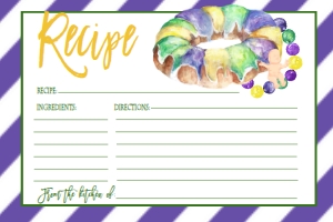Mardi Gras Recipe Card: Mardi Gras Recipe Card