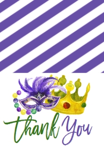 Mardi Gras Thank You mask Crown: Mardi Gras Celebration