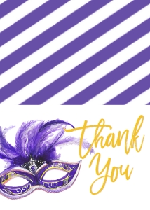 Mardi Gras Thank You Mask Purple: Mardi Gras Baby Shower Queen