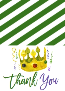 Mardi Gras Thank You Crown: Mardi Gras Baby Shower King