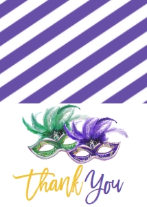 Mardi Gras Thank You Masks: Mardi Gras Thank You Masks