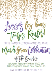 Mardi Gras Glitter Invite design preview