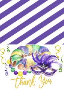 Mardi Gras Thank You King Cake Mask design preview