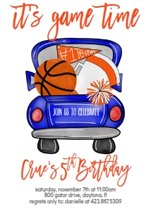 Birthday Basketball Truck Blue design preview