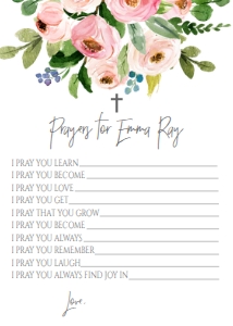 Prayers Card Pink Floral Bouquet: Confirmation Bouquet Pink Floral