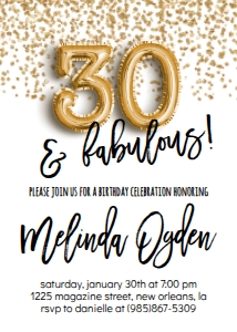 Birthday Foil Balloon Gold 30 AF: Birthday Foil Balloon Gold 30 AF