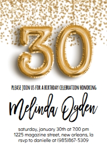 Birthday Foil Balloon Gold 30: Birthday Foil Balloon Gold 30