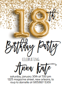 Birthday Foil Balloon Gold 18: Birthday Foil Balloon Gold 18