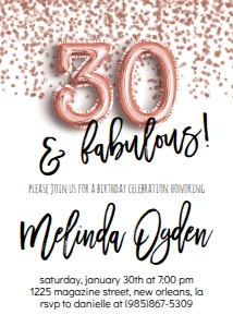 Birthday Foil Balloon Rose Gold 30 AF: Birthday Foil Balloon Rose Gold 30 AF