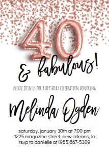 Birthday Foil Balloon Rose Gold 40 AF design preview