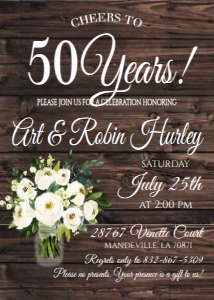 Anniversary Rustic Floral 50th: Anniversary Rustic Floral 50th