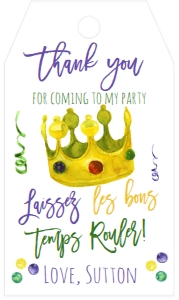 Mardi Gras Favor Tag TY: Mardi Gras Birthday Krewe Sibling